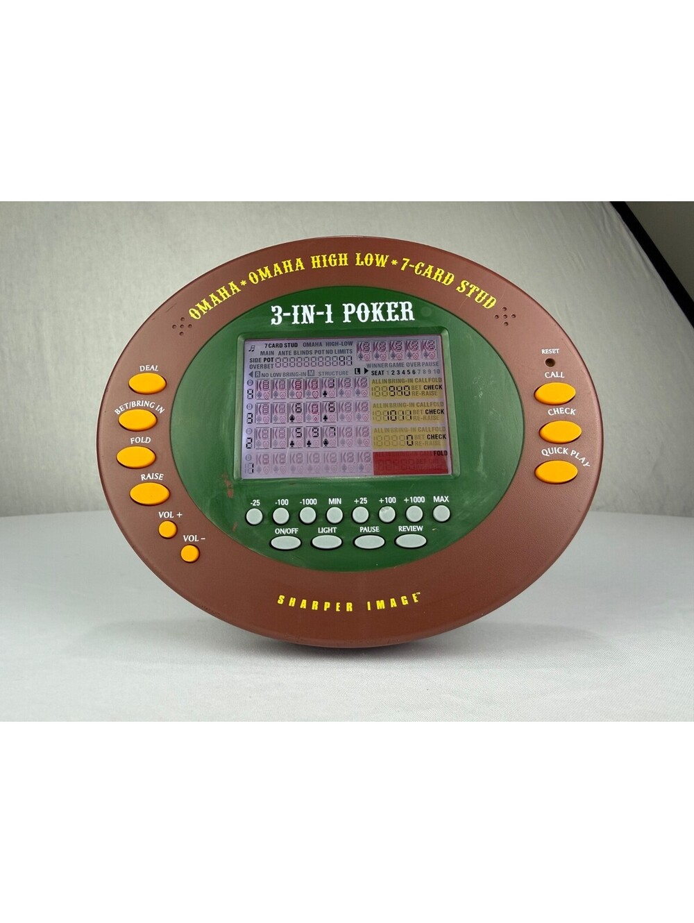 The Sharper Image 3-in-1 Electronic Poker Game MS051 Omaha 7 Card Stud Tested
